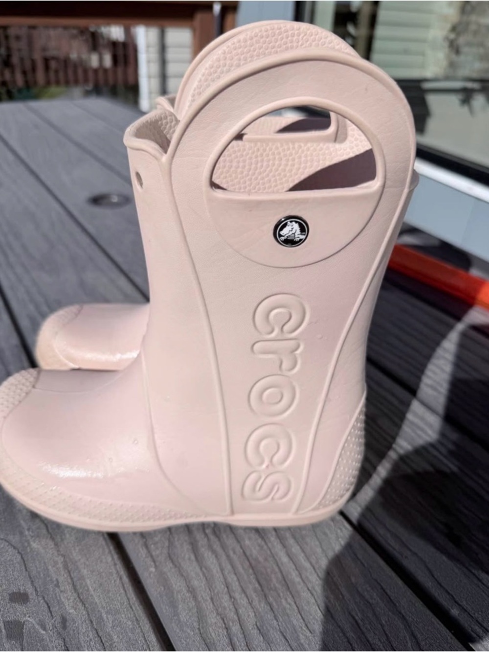 CROCS Pale Pink Waterproof Pull-On Rain Boots